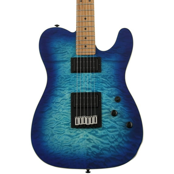 Schecter PT Pro Telecaster Style Electric Guitar w/Maple Fretboard - Trans Blue Burst