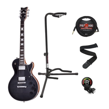 Schecter Solo-II Custom 6-String Electric Guitar (Trans Black Satin) Bundle