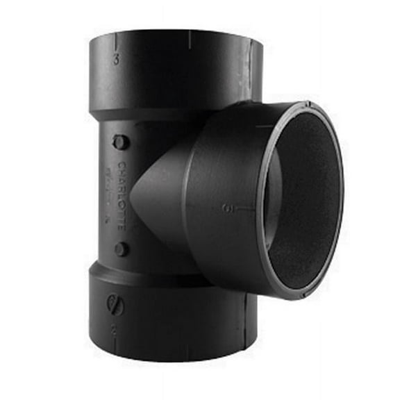 Schedule 40 2 in. Hub x 2 in. Dia. Hub ABS Vent Tee, Black