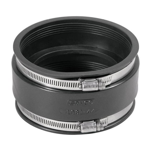 Schedule 40 4 in. Hub x 4 in. Dia. Flexible PVC for Drain Flexible Coupling, Black