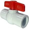 thumbnail image 1 of Schedule 40 PVC Ball Valve 3/4″ – Slip x Slip, Red T-Handle Shut-Off Valve for Irrigation & Cold Water, 2 Pack, 1 of 6