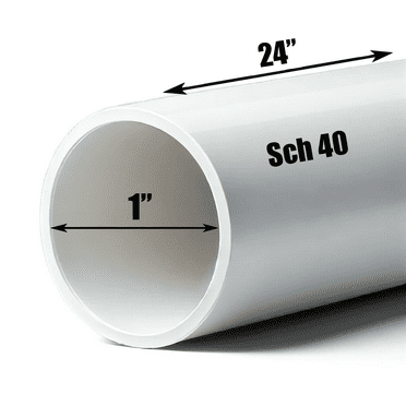 Schedule 40 PVC Pipe - Cut to Custom Length (1" x 2')