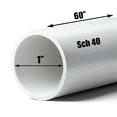 thumbnail image 1 of Schedule 40 PVC Pipe - Cut to Custom Length (1" x 5'), 1 of 4