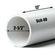 Schedule 40 PVC Pipe - Cut to Custom Length 2-1/2 x 1