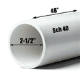 thumbnail image 1 of Schedule 40 PVC Pipe - Cut to Custom Length (2-1/2" x 4'), 1 of 4