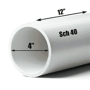 Schedule 40 PVC Pipe - Cut to Custom Length (4 x 1')