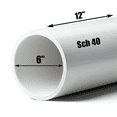 thumbnail image 1 of Schedule 40 PVC Pipe - Cut to Custom Length (6" x 1'), 1 of 4