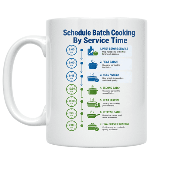 Schedule Batch Cooking By Service Time - Restaurant Staff - 11 oz Ceramic Coffee Mug