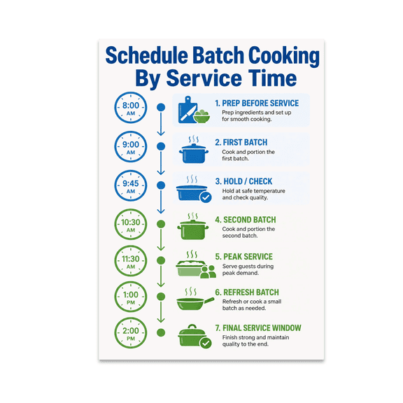 Schedule Batch Cooking By Service Time - Restaurant Staff - 13x19 Poster Print
