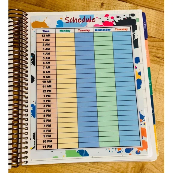 Schedule / Daily / Hourly Dashboard For Use With The Erin Condren Life Planner~