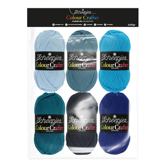 Scheepjes Colour Crafter Yarn Pack Wadden Sea Blue Shades