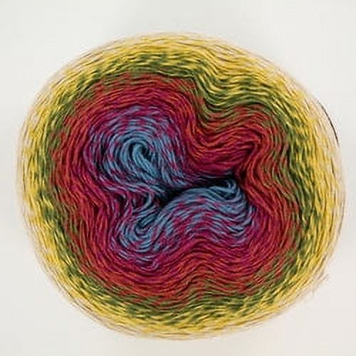 Scheepjes Whirl Gradient Yarn, 1 Cake (1094 yd / 1000 m) – 782 Rhubarb Bumble, Cotton‑Acrylic Blend for Shawls, Scarves, Garments