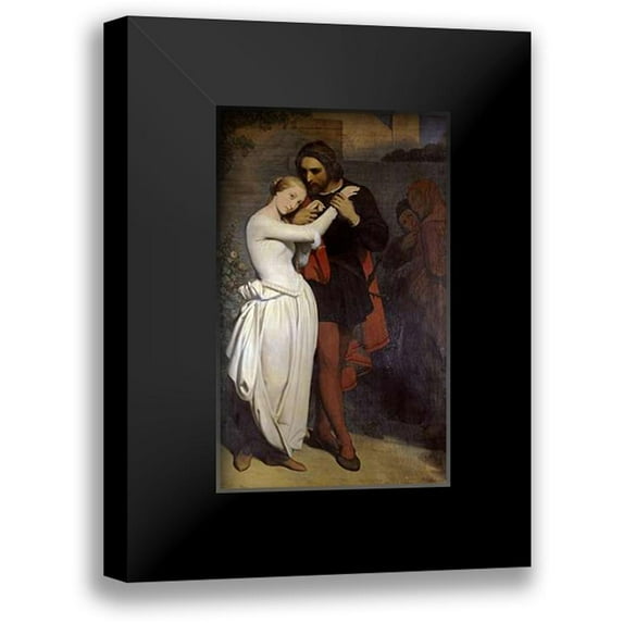 Scheffer, Ary 10x14 Black Modern Framed Museum Art Print Titled - Faust Et Marguerite Au Jardin