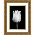 thumbnail image 1 of Schell, Jennie Marie 23x32 Gold Ornate Wood Framed with Double Matting Museum Art Print Titled - Tulip Flower Macro Black and White 1, 1 of 4