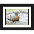 thumbnail image 1 of Schell, Jennie Marie 24x17 Black Ornate Wood Framed with Double Matting Museum Art Print Titled - Robin in Bird Bath, 1 of 4