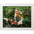 thumbnail image 1 of Schell, Jennie Marie 24x19 White Modern Wood Framed Museum Art Print Titled - Koi Fish Pond, 1 of 4