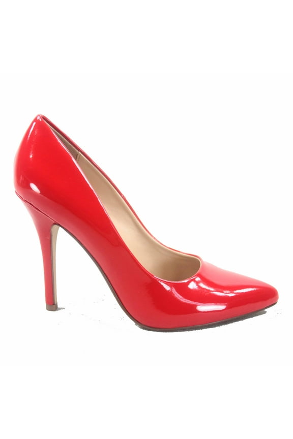 Scheme Women's Classic Slip On Pointy Toe Stiletto High Heel Pumps Shoes ( Red, 9 )