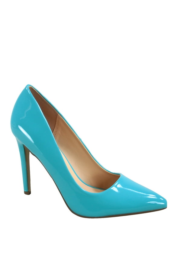 Scheme Women's Classic Slip On Pointy Toe Stiletto High Heel Pumps Shoes (Turq, 9)