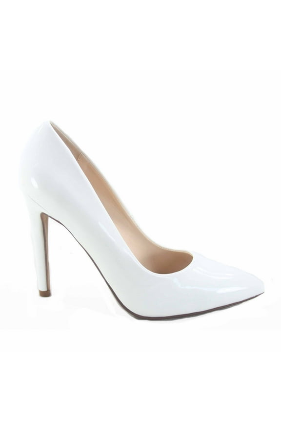 Scheme Women's Classic Slip On Pointy Toe Stiletto High Heel Pumps Shoes (White, 9 )