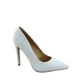 thumbnail image 1 of Scheme Women's Classic Slip On Pointy Toe Stiletto High Heel Pumps Shoes ( White PU, 5.5 ), 1 of 2