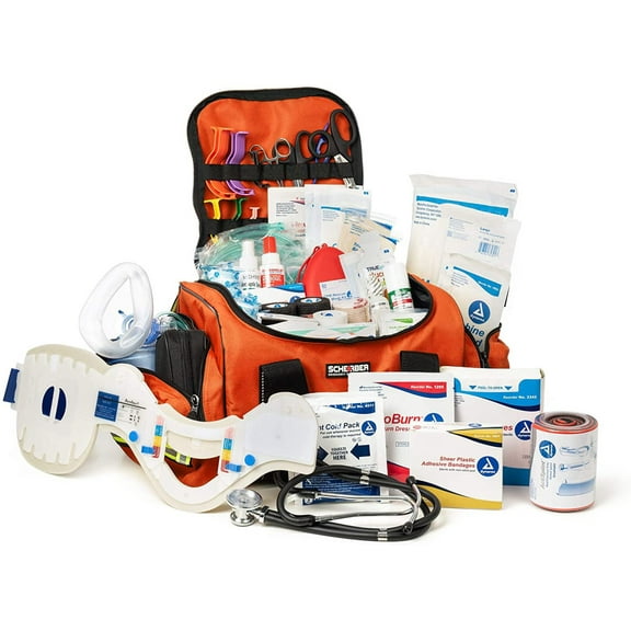 Scherber First Responder Bag | Fully-Stocked Large Professional Essentials EMT/EMS Trauma Kit