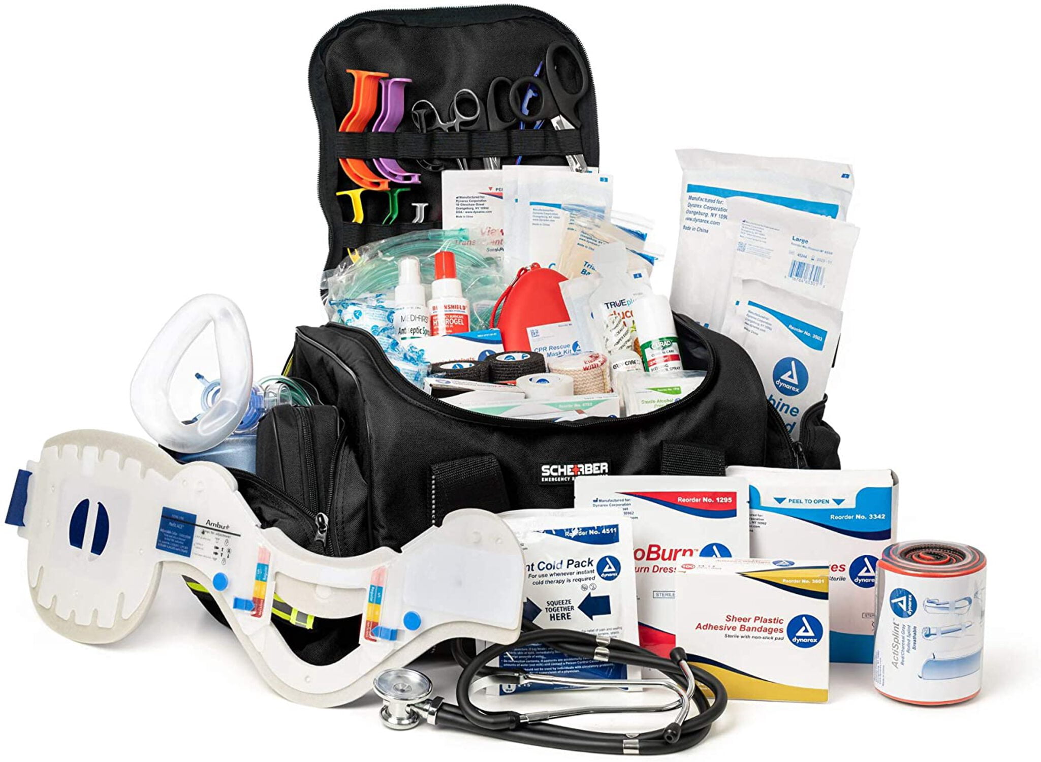 Scherber First Responder Bag | Fully-Stocked Large Professional Essentials EMT/EMS Trauma Kit