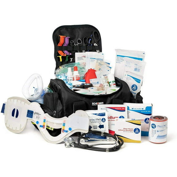 Scherber First Responder Bag | Fully-Stocked Large Professional Essentials EMT/EMS Trauma Kit