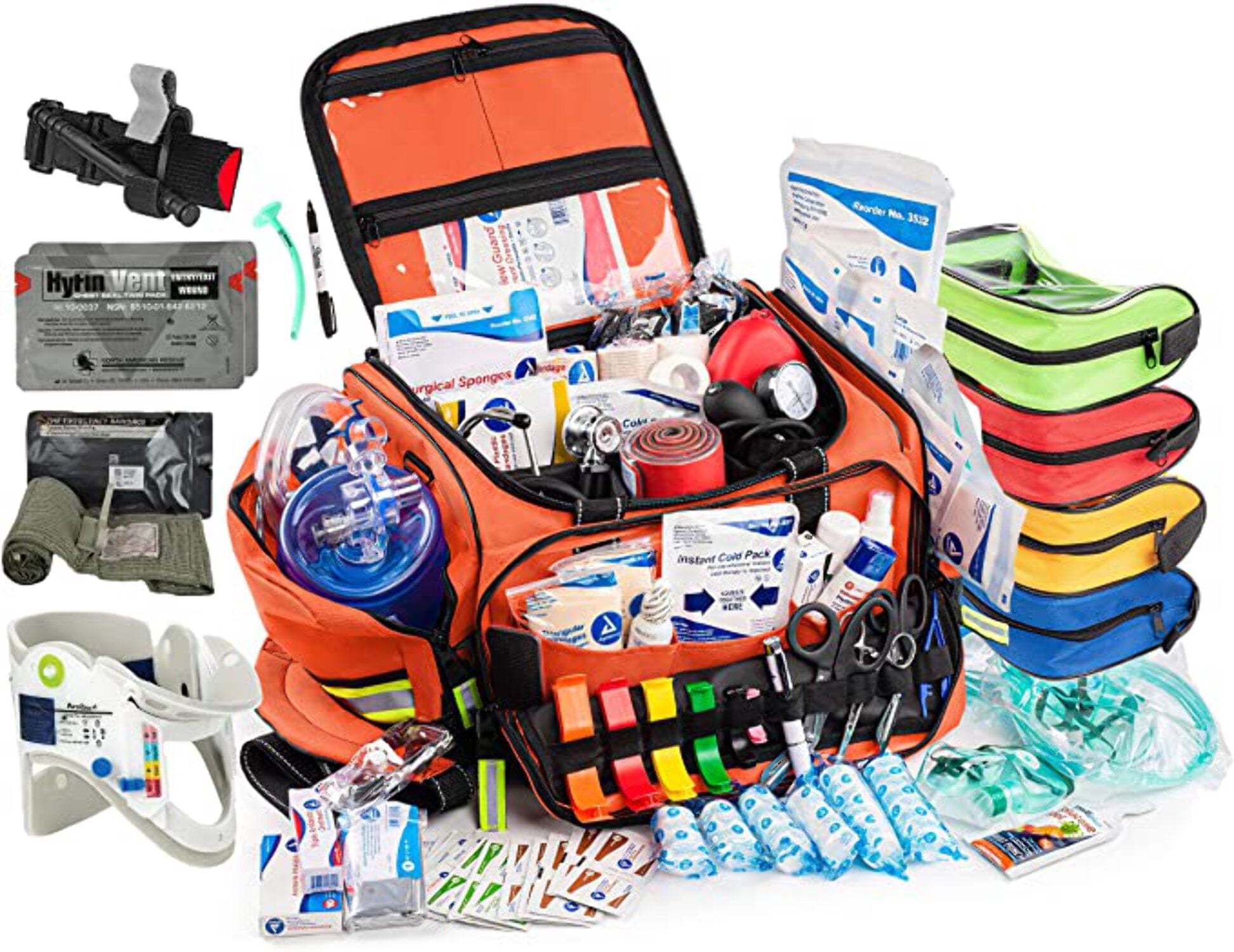 Scherber Fully-Stocked Premium First Responder Bag | Large Professional EMT/EMS Trauma & Bleeding Medical Kit