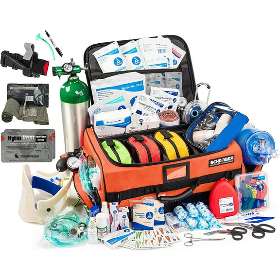 Scherber Ultimate First Responder Trauma kit O2 W/Bleeding Control - Fully Stocked