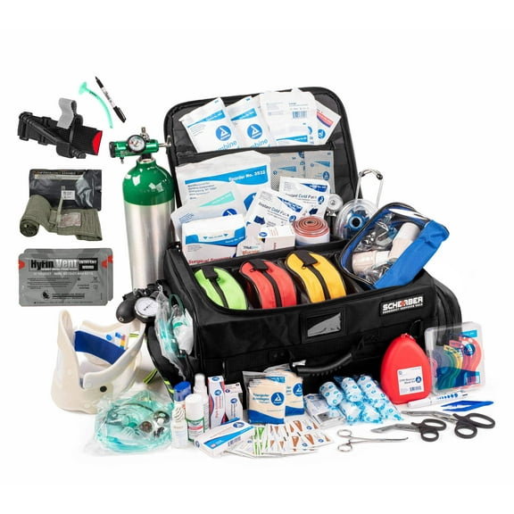 Scherber Ultimate First Responder Trauma kit O2 W/Bleeding Control - Fully Stocked