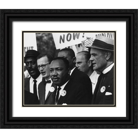 Scherman, Rowland 18x15 Black Ornate Wood Framed with Double Matting Museum Art Print Titled - Martin Luther King Jr. during the 1963 March on Washington