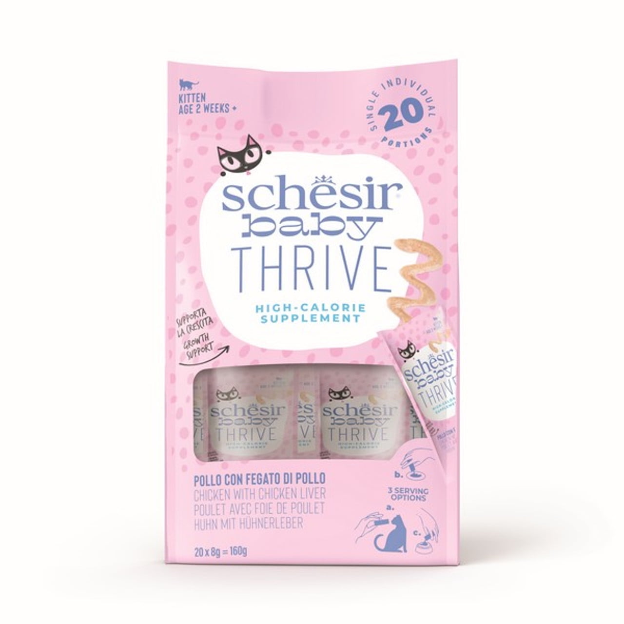 Schesir Baby Thrive Kitten Cat Chicken Cat Food 20X8g 1 Case