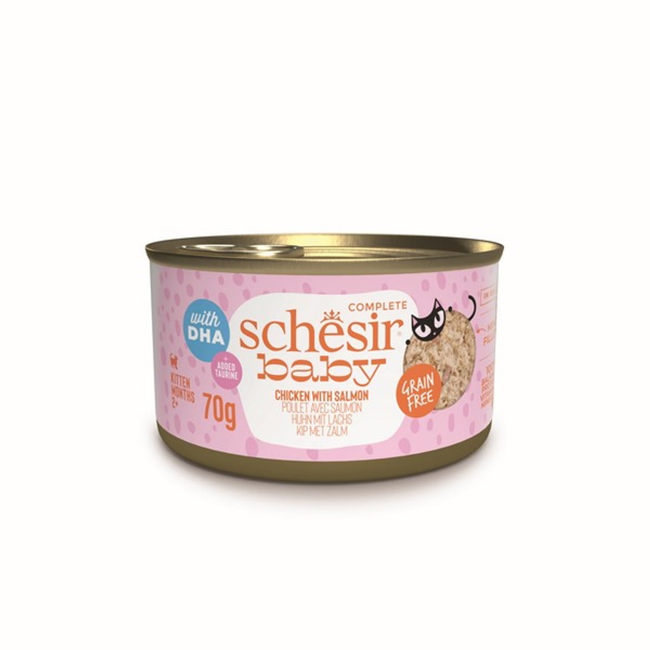 Schesir Baby Wholefood Kitten Cat Chicken & Salmon Cat Food 70g 1 Case