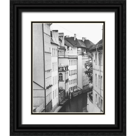 Schick, Cyndi 20x24 Black Ornate Wood Framed with Double Matting Museum Art Print Titled - Little Canal Prague Czech Republic