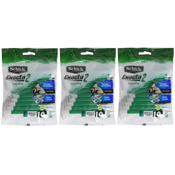 Schick Exacta2 Sensitive Disposable Razor 30p (10 Count x 3Pack)