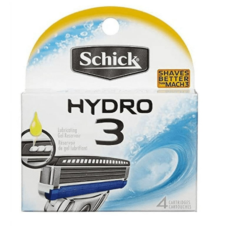 Schick Hydro 3 Refill Blade Cartridges for Men, 4 count 