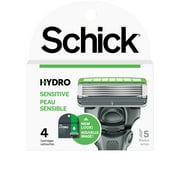 Schick Hydro 5-Blade Skin Comfort Sensitive Skin Mens Razor Blade Cartridge Refill, 4 Ct, Mens Razor, Designed For Maximum Comfort While Shaving