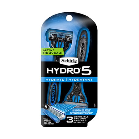 Schick Hydro 5 Hydrate Men's Disposable Razors, 3 Ct