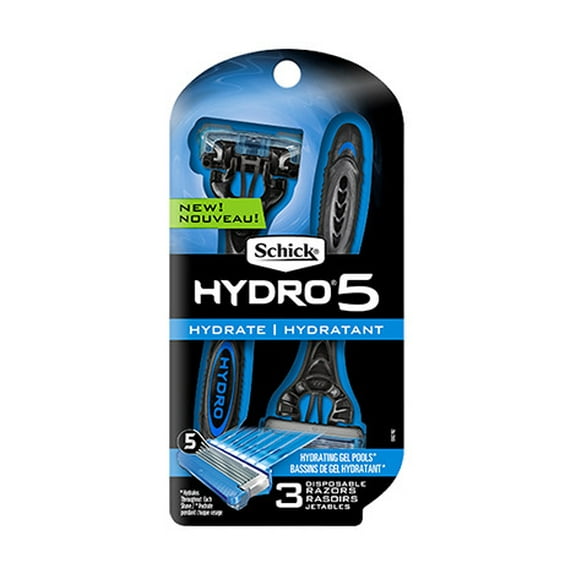 Schick Hydro 5 Hydrate Men's Disposable Razors, 3 Count