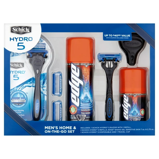 Schick Hydro 5 Men's Holiday Travel Razor Shave Gift Set Including 1