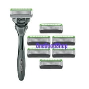 Schick Hydro 5 Sense Sensitive Skin Razor with Shock Absorb Technology for Men, 1 Handle with 7 Refills-NEW Bulk