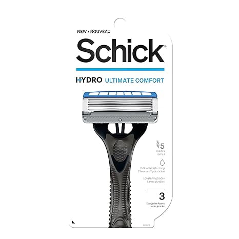 Schick Hydro 5 Ultimate Comfort Mens Disposable Razors Set, 3 Ea..
