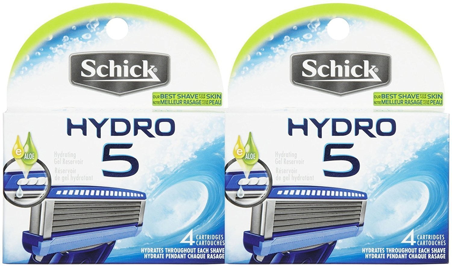 Schick Hydro Hydro 5 Blade Razor Cartridge Refill - 4 ct Pack of 2