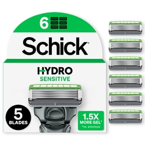 Schick Hydro Sensitive Mens Razor 5-Blade Refills, 6 Ct Value Pack, Sensitive Skin Razor