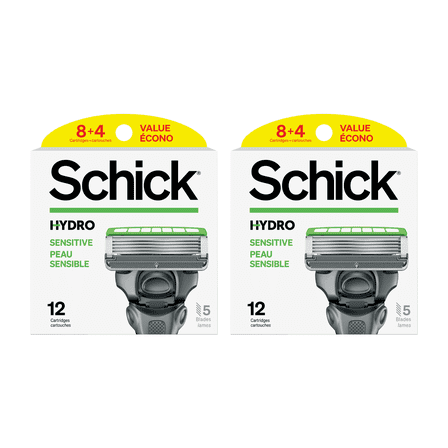 Schick Hydro Sensitive Razor Refills, 12ct (Pack of 2)