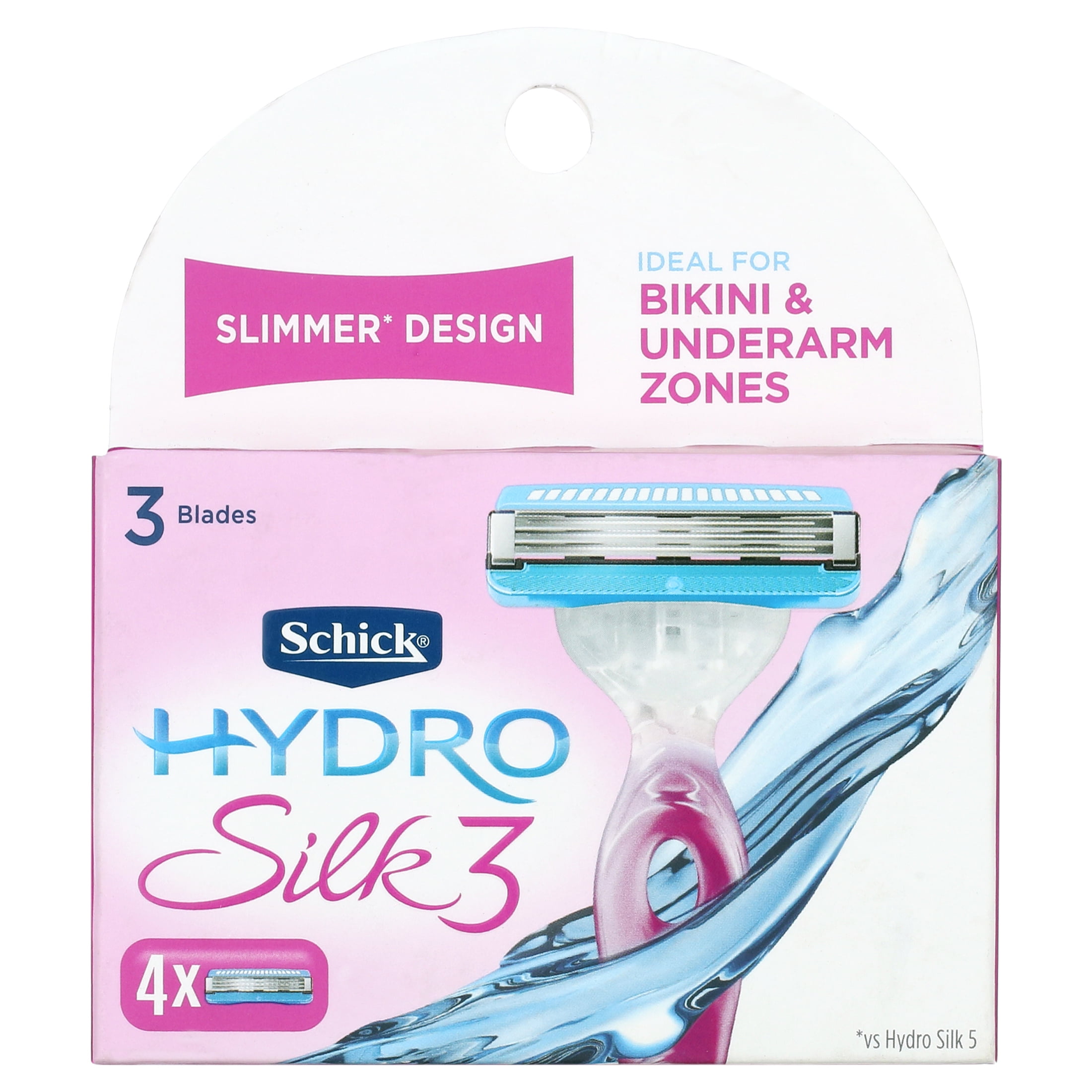 Schick Hydro3 Refill Blade Cartridges 4 Count (Wholesale Packaging) +  Makeup Blender Stick, 12 Pcs 