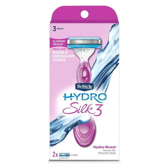 Schick Hydro Silk 3 Women's Razor with Refill Bonus Pack, 2 Count