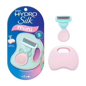 Schick Hydro Silk Mini Razor, 5-Blade Travel Razor for Women, 1 Mini Handle, 1 Refill & 1 Case