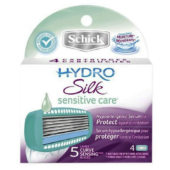 Schick Hydro Silk Sensitive Care Razor Cartridges Refill - 4 Ea, 2 Pack