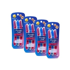 Schick Hydro Silk Touch-Up Manual Dermaplaning Face Razor with Precision Eyebrow Cover, Womens Facial Razor, 3 Count Pack of 4